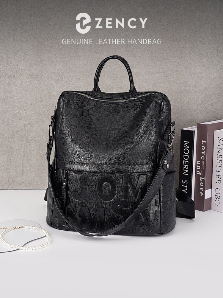 Fashion Backpack Women - Zency Premium Genuine Leather Letter Backpack