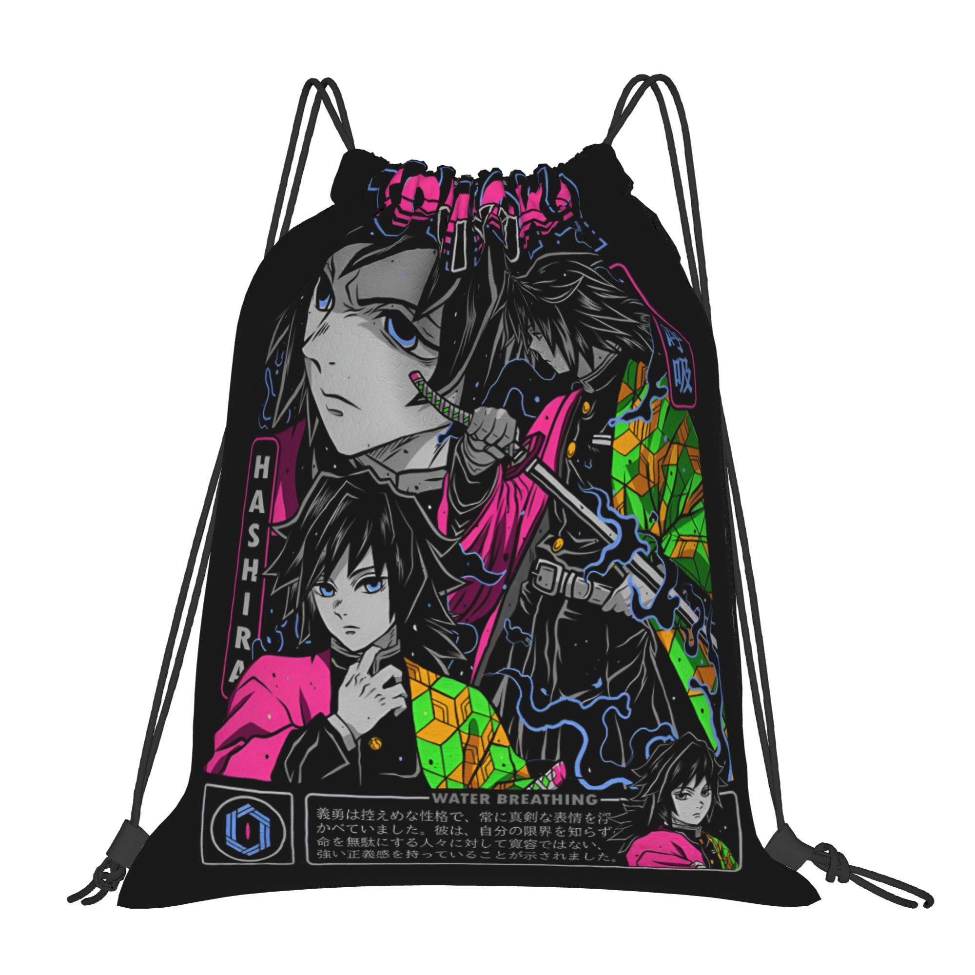 Drawstring Gym Bag - Custom Demon Slayers Drawstring Bag Women
