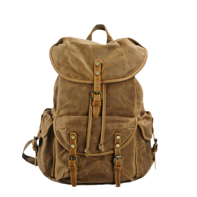 Retro soft wax canvas large ca - Canvas Backpack Casual recension och pris