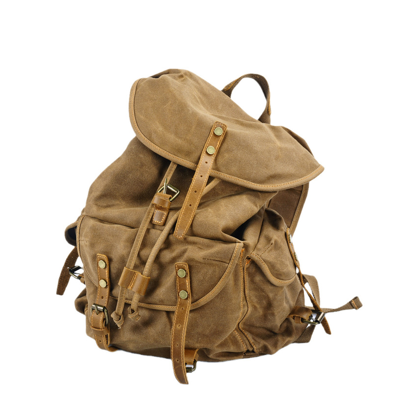 Retro soft wax canvas large ca - Canvas Backpack Casual recension och pris