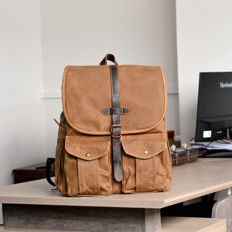 New wax canvas men's backpack  - Canvas Backpack Casual recension och pris
